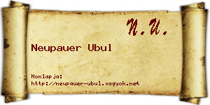 Neupauer Ubul névjegykártya